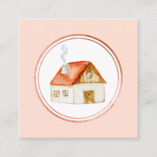 Rose Gold and Blush Estate Agent Social Media Icon Square Business Card