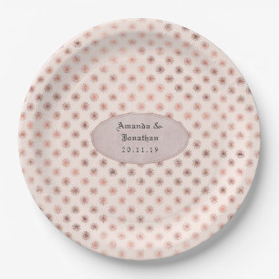 Rose Gold and Blush Foil Wedding Paper Plate