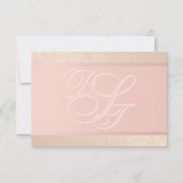 Rose Gold and Blush Monogram Thank You Cards (Front)