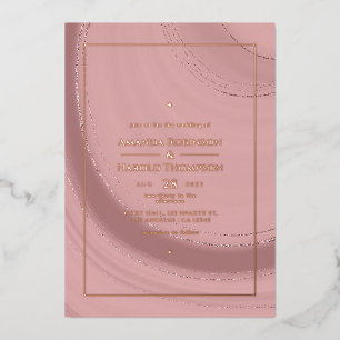 Rose Gold and Blush Pink Agate Wedding Foil Invita