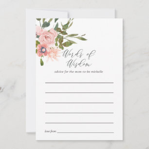 Rose Gold and Blush Pink Bridal Shower Advice Card