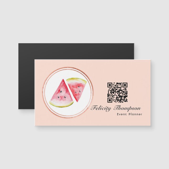 Rose Gold and Blush Pink Event Planner QR Code (Front/Back)