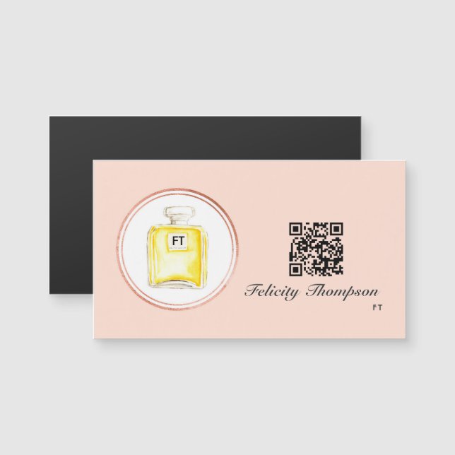 Rose Gold and Blush Pink Makeup Artist QR Code (Front/Back)