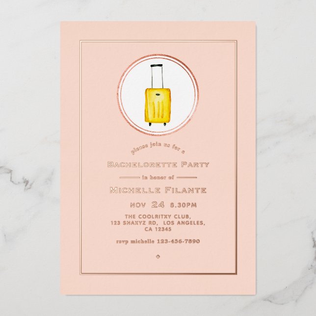 Rose Gold and Blush Pink Travel Bachelorette Party (Front)