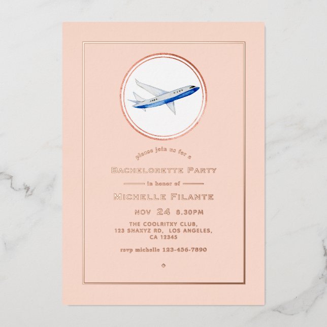 Rose Gold and Blush Pink Travel Bachelorette Party (Front)