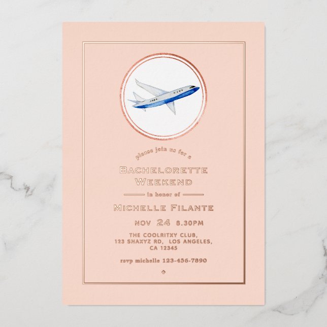 Rose Gold and Blush Travel Bachelorette Weekend (Front)