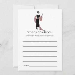 Rose Gold and Blush Wine Tasting Bridal Shower Advice Card