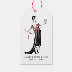 Rose Gold and Blush Wine Tasting Bridal Shower Gift Tags