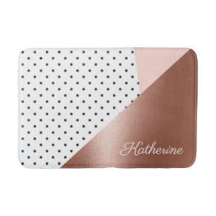 Rose Gold and Dots Bath Mat