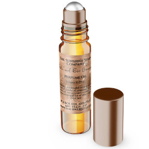 Rose Gold and Glitter Perfume Roller Bottle label