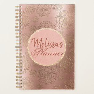 Rose Gold and Glitter Personalised Planner
