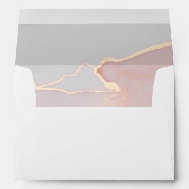 Rose Gold and Gold Alcohol Ink Envelope (Back (Bottom))
