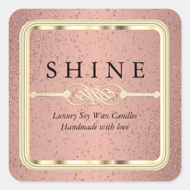Rose Gold and Gold Labels Square (Front)