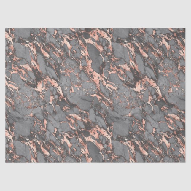 Rose Gold and Grey Marble Decoupage Tissue Paper (Front)