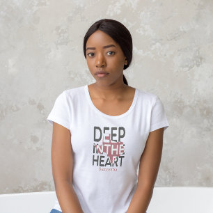 Rose Gold and Grey State Cutout Deep in the Heart T-Shirt