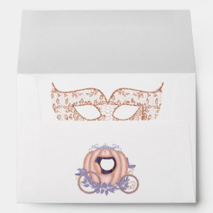 Rose Gold and Lilac Glitter Princess Quinceañera Envelope