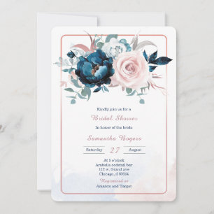 Rose Gold and Navy Blue Bridal Shower Template