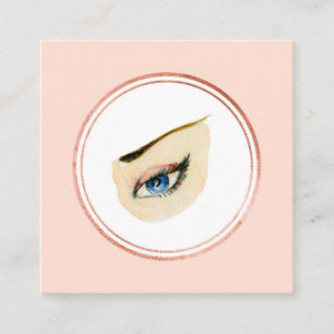 Rose Gold and Pink Beautician Social Media Icon Square Business Card