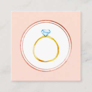 Rose Gold and Pink Diamond Wedding Planner Square Business Card