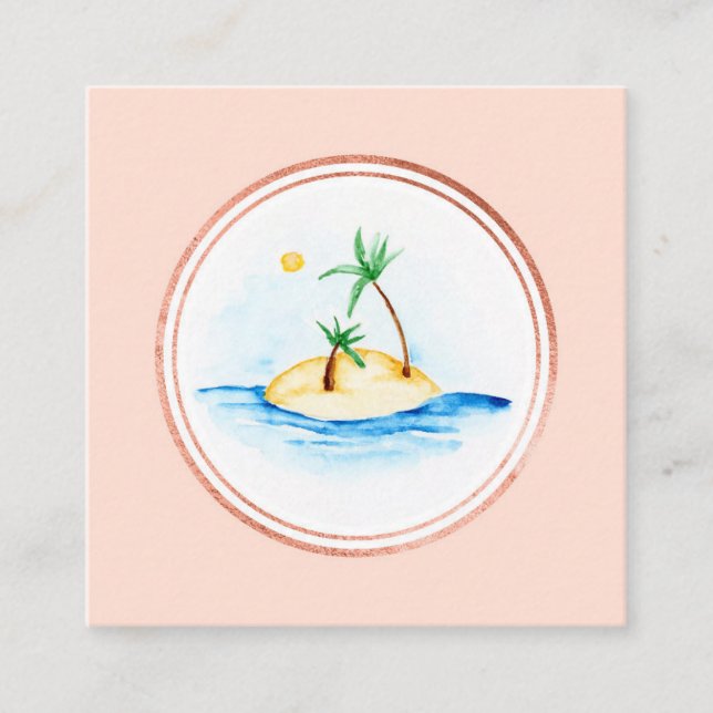 Rose Gold and Pink Event Planner Social Media Icon Square Business Card (Front)