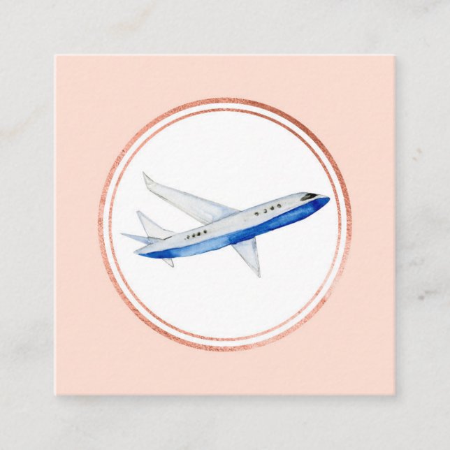 Rose Gold and Pink Event Planner Social Media Icon Square Business Card (Front)