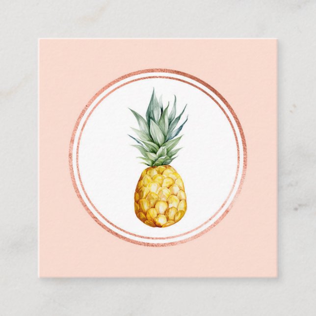 Rose Gold and Pink Event Planner Social Media Icon Square Business Card (Front)