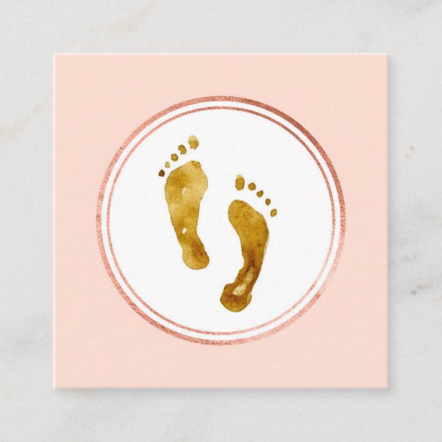 Rose Gold and Pink Event Planner Social Media Icon Square Business Card (Front)