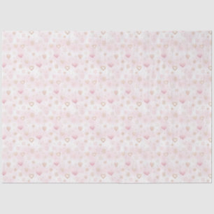 Rose Gold and Pink Hearts and Snowflakes Christmas Tissue Paper