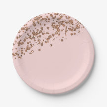 Rose Gold and Pink Paper Plates