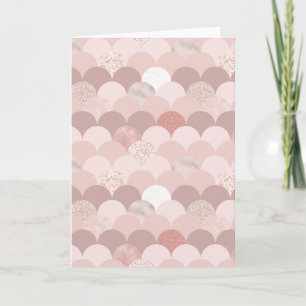 Rose Gold and Pink Tiles Holiday Card