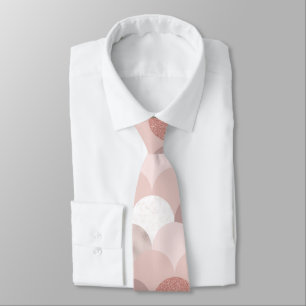 Rose Gold and Pink Tiles Tie