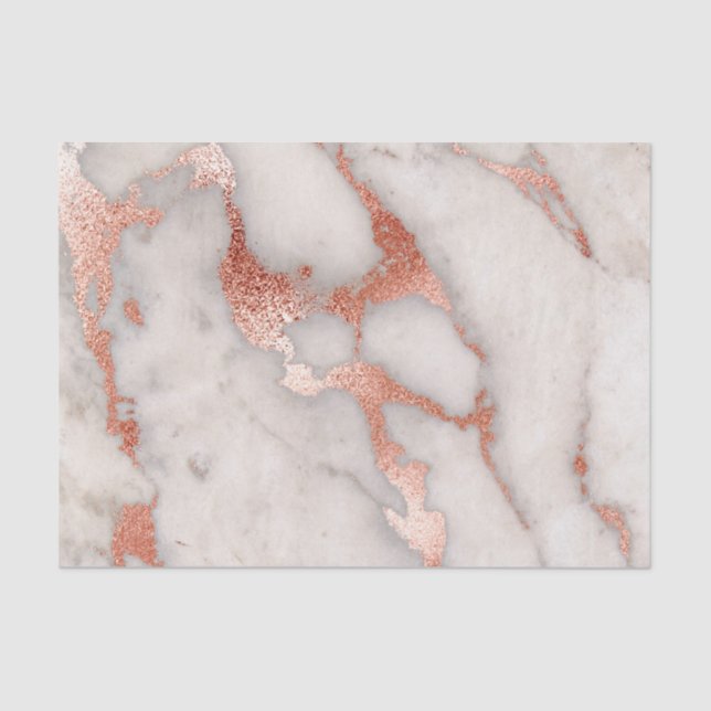 rose gold and white grey marble tissue paper (Front)