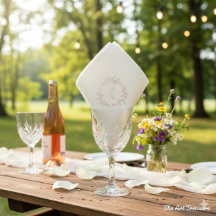 Rose Gold and White Luxury Elegant Floral Napkins
