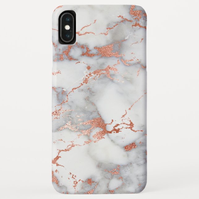 Rose Gold and White Marble Elegant Modern Case-Mate iPhone Case (Back)