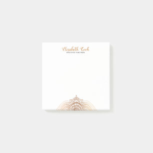 Rose-Gold And White Paisley Mandala Post-it Notes