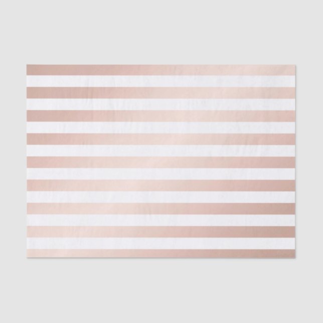 rose gold and white stripes, modern pattern,trendy tissue paper (Front)