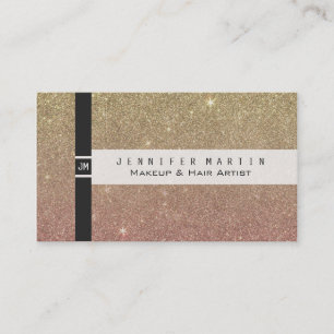 Rose Gold and Yellow Gold Glitter Mesh Business Card