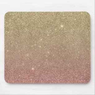 Rose Gold and Yellow Gold Glitter Mesh Mouse Mat