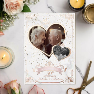 Rose Gold Anniversary Photo of Then & Now 