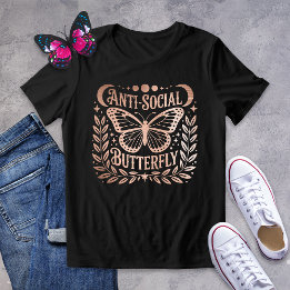 Rose Gold Anti-Social Butterfly Celestial Graphic  Tri-Blend Shirt