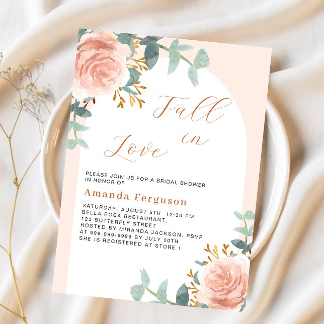 Rose gold arch Fall in Love budget Bridal Shower (Creator Uploaded)