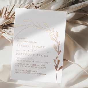 Rose Gold Arch Wedding Real Foil Invitation