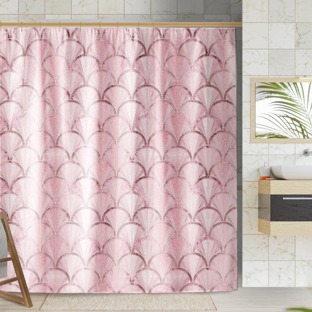 Rose Gold Art Deco Luxury Pattern Shower Curtain (Creator Uploaded)