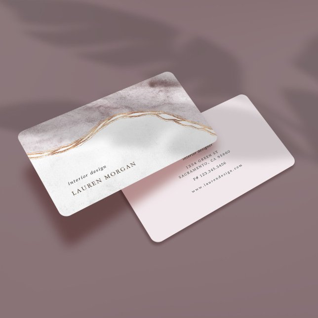 Rose Gold Art Deco Modern Business Card (Creator Uploaded)