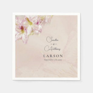 Rose Gold Azalea Wedding Napkin