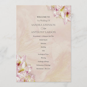 Rose Gold Azalea Wedding Programme