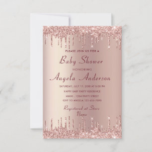 Rose Gold Baby Boy Shower Invitation Example