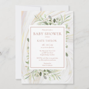 Rose Gold Baby Girl Shower Sprinkle Invitation
