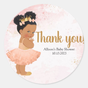 Rose gold baby princess classic round sticker