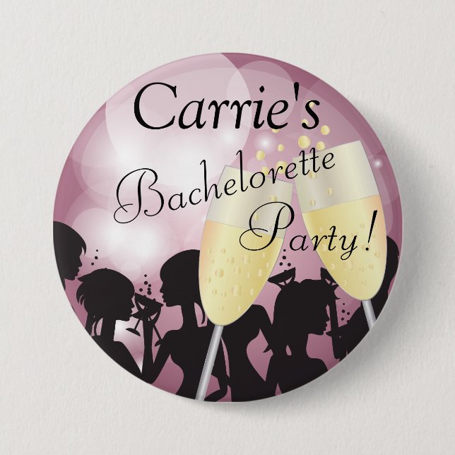 Rose Gold Bachelorette Diva Girls Night Out 7.5 Cm Round Badge (Front)